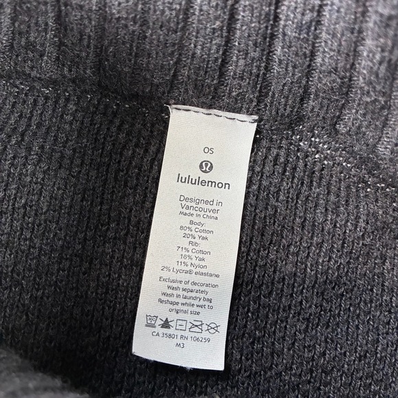 Lululemon Poncho Cardigan Sweater Women's One Size Charcoal Gray Knit Zip - Picture 3 of 7